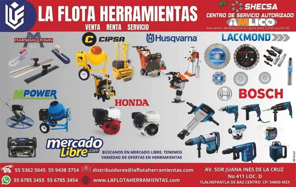 Revolvedoras, Rodillos Vibratorios, Torres de Iluminacion, Cortadoras de Varilla, Compactadoras, Reglas Vibratorias, Cortadoras de Piso, Rotomartillos, Vibradores Electricos, Generadores, Flotas