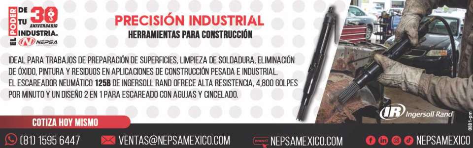 Ideales para trabajos de preparacion de superficies, limpieza de soldadura, eliminacion de oxido, pintura. El Escareador Neumatico 125B de Ingersoll Rand ofrece 4,800 golpes por min., diseño 2 en 1.