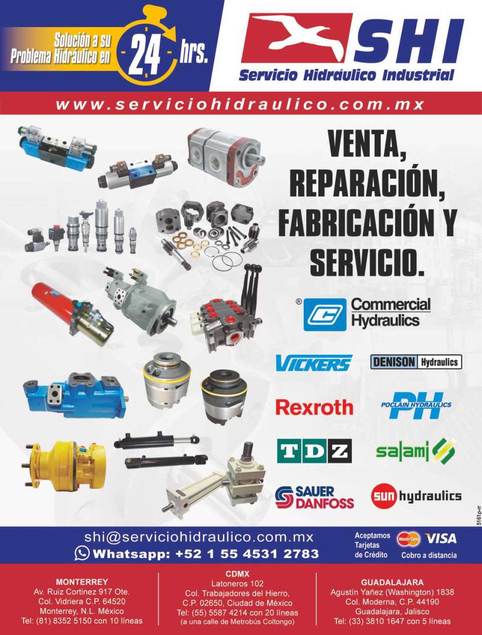 Electrovalvulas, Bombas de Paletas, Bombas de Engranes, Filtros. Venta, Reparacion, Servicio y Fabricacion. Servicio Hidraulico Industrial, Bombas Hidraulicas