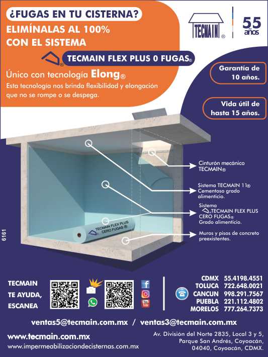 Cisternas, Sistema TECMAIN FLEX para Cisternas, previene o corrige fugas.