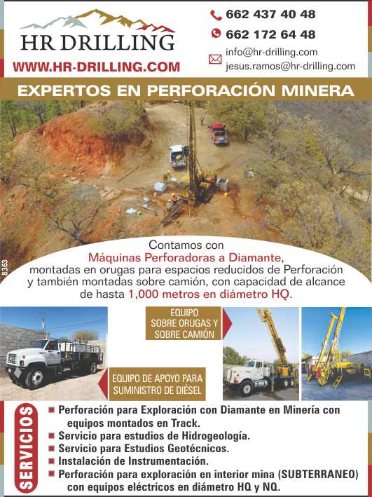 Expertos en Perforacion Minera, para Exploracion con Diamante en Mineria, con Equipos montados en Track. Estudios de Hidrogeologia y para Estudios Geotecnicos. Instalacion de Instrumentacion.