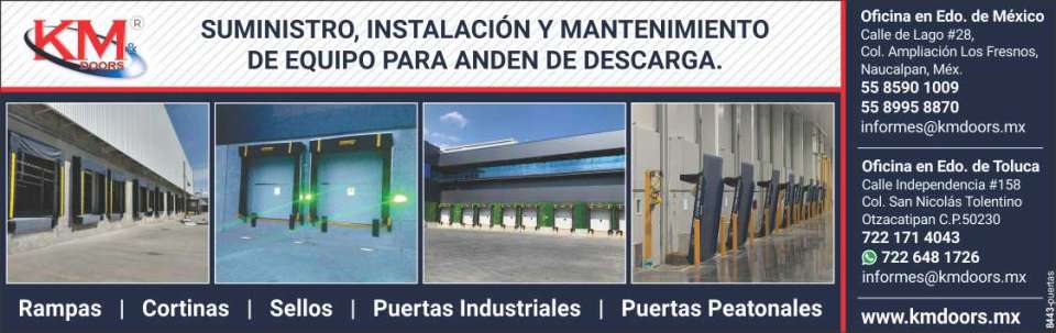 Suministro, Instalacion y Mantenimiento de Equipo para Anden de Descarga. Rampas, Cortinas, Sellos, Puertas, Industriales, Puertas Peatonales.