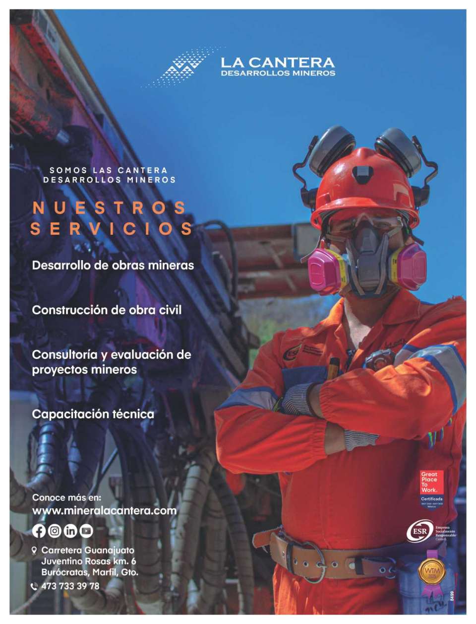 Desarrollo de Obras Mineras. Construccion y Obra Civil. Consultoria y Evaluacion de Proyectos Mineros. Capacitacion Tecnica.