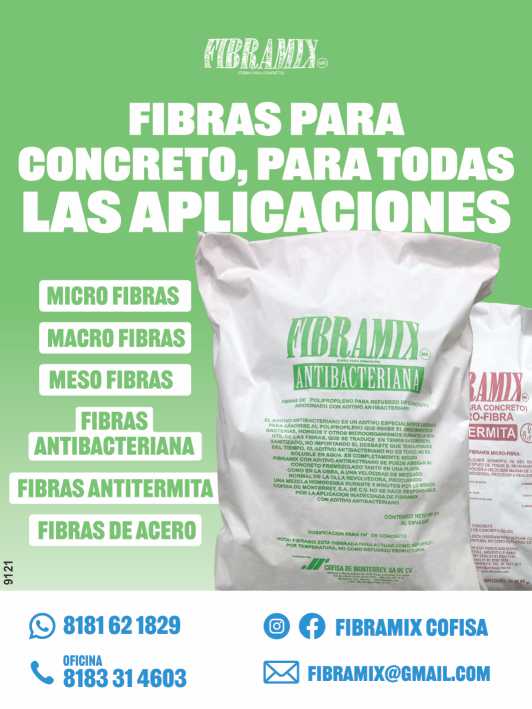 Fibras para concreto para todas las aplicaciones, micro fibras, macro fibras, meso fibras, fibras antibacterianas, fibras antitermita, fibras de acero