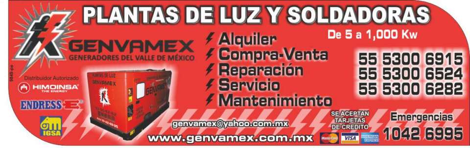 Plantas de luz, Soldadoras, Alquiler, Compra, Venta, Reparacion, Servicio, Mantenimiento.